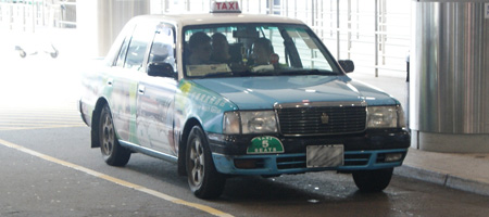 blue hong kong taxi