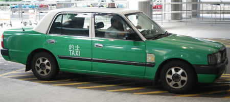 green hong kong taxi